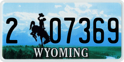 WY license plate 207369