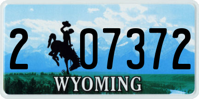 WY license plate 207372