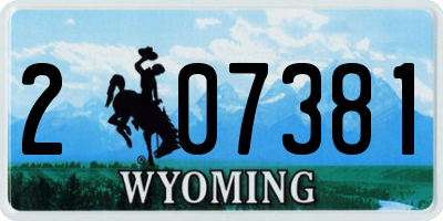 WY license plate 207381