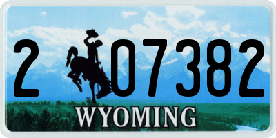 WY license plate 207382