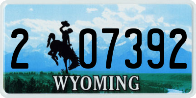 WY license plate 207392
