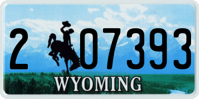 WY license plate 207393