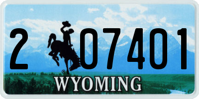 WY license plate 207401