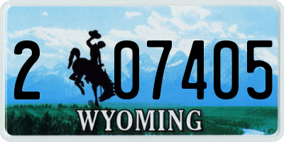 WY license plate 207405