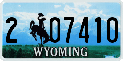 WY license plate 207410