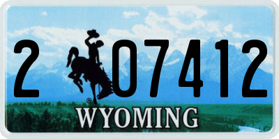 WY license plate 207412