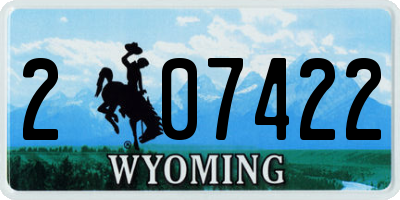 WY license plate 207422