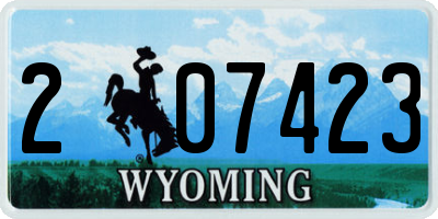 WY license plate 207423