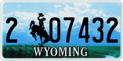 WY license plate 207432