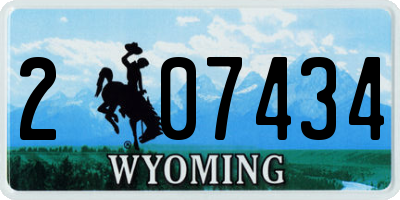 WY license plate 207434