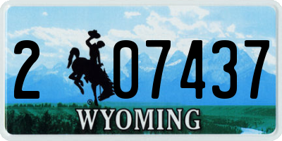 WY license plate 207437