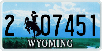 WY license plate 207451