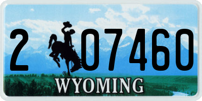 WY license plate 207460