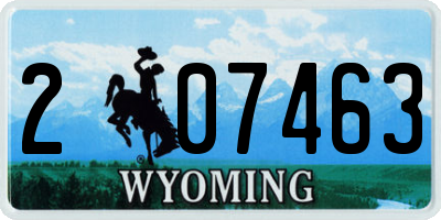 WY license plate 207463