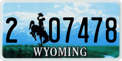 WY license plate 207478