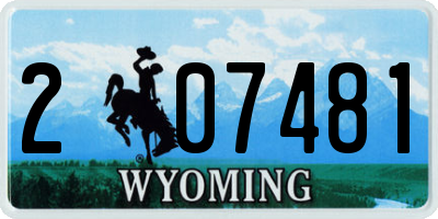 WY license plate 207481