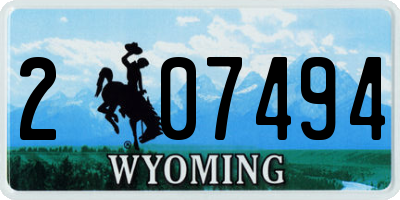 WY license plate 207494