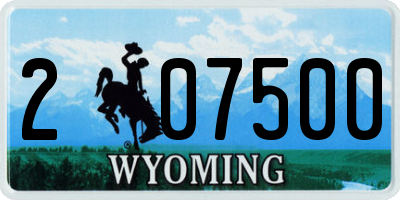 WY license plate 207500