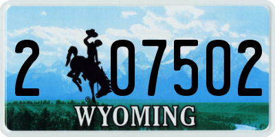 WY license plate 207502