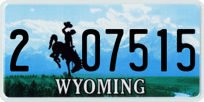 WY license plate 207515