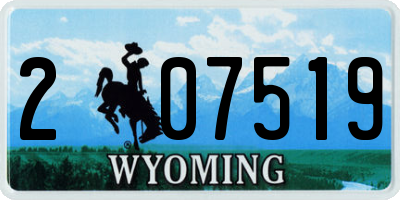 WY license plate 207519