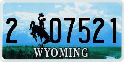 WY license plate 207521