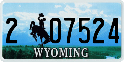 WY license plate 207524