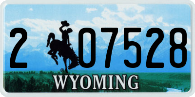 WY license plate 207528