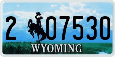 WY license plate 207530