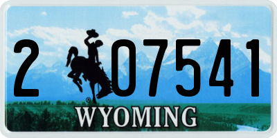 WY license plate 207541