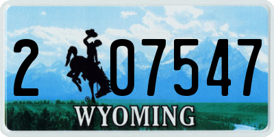 WY license plate 207547