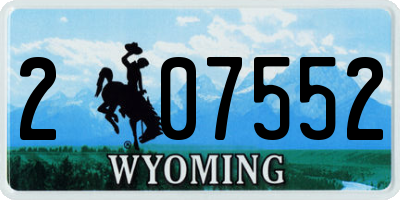 WY license plate 207552