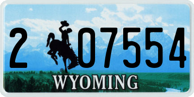 WY license plate 207554