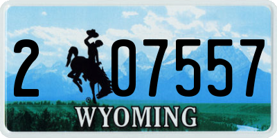 WY license plate 207557