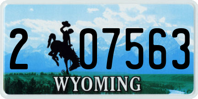 WY license plate 207563