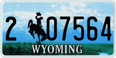 WY license plate 207564