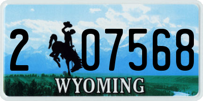 WY license plate 207568