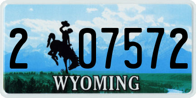 WY license plate 207572