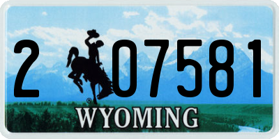 WY license plate 207581