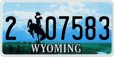 WY license plate 207583