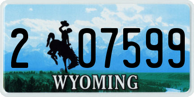 WY license plate 207599