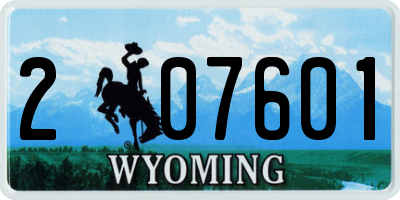 WY license plate 207601