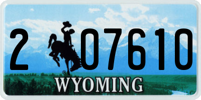 WY license plate 207610