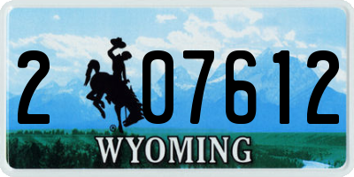WY license plate 207612