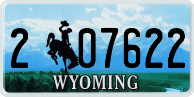 WY license plate 207622