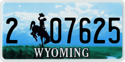 WY license plate 207625