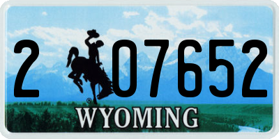 WY license plate 207652