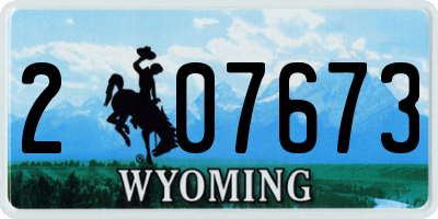 WY license plate 207673
