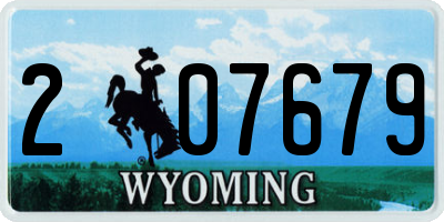WY license plate 207679