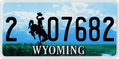 WY license plate 207682
